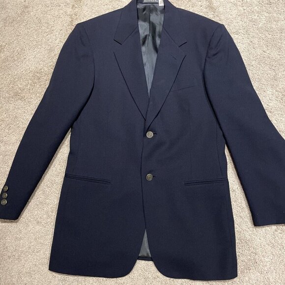 VTG Pierre Cardin Mens Blazer Sport Coat Size 36R 100% Wool Navy Gold Buttons - Picture 4 of 12